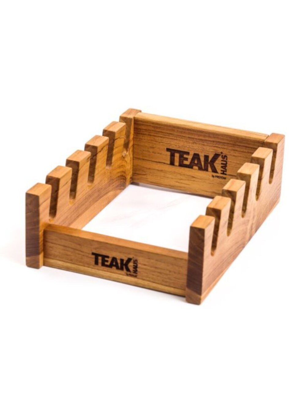 NWT TeakHaus Vertical Shelf Display Teak Wood Natural Display Cook Chef Store